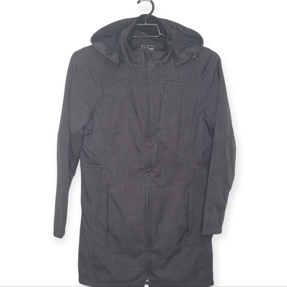 L.L. Bean Winter Hooded Jacket/Coat Charcoal Gray Fleece lined Size Medium